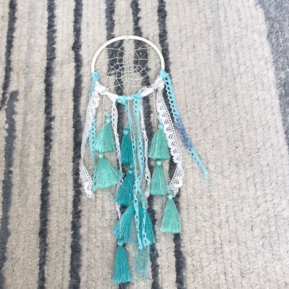 Blue Boho Dreamcatcher with Tassels